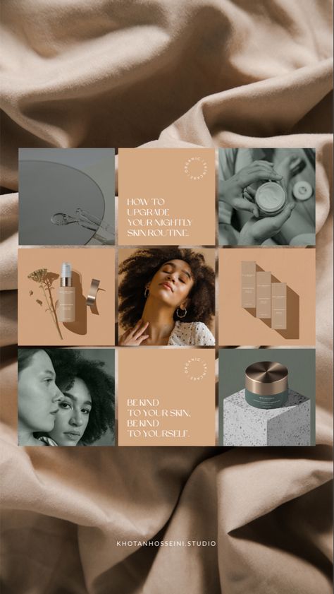 Skincare Aesthetic Social Media, Skincare Brand Moodboard, Skin Care Mood Board, Skincare Brand Aesthetic, Organic Skincare Branding, Skin Clinic Branding, Skin Care Social Media Design, Minimal Social Media Design, Spa Graphic Design