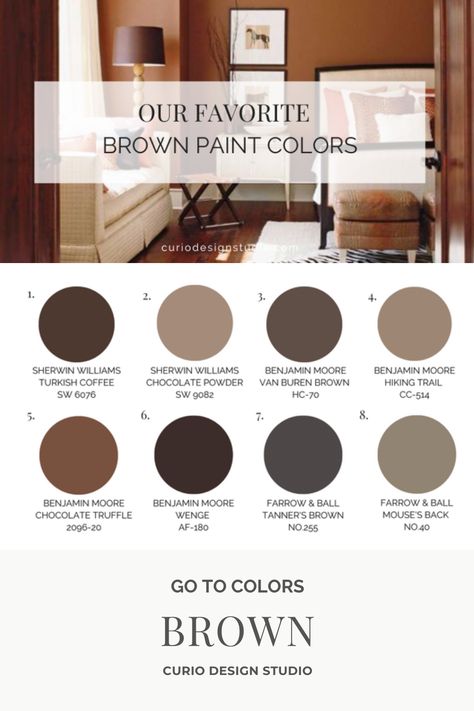 Best Brown Interior Paint Colors, Brown Interior Paint Colors, Cozy Brown Paint Colors, Brown Color Palette Living Room, Perfect Brown Paint Color, Farrow And Ball Brown Paint Colors, Chocolate Brown Paint Color, Rich Brown Paint Colors, Earthy Brown Paint Color