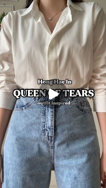 Elaine Alethea / Leinnns on Instagram: "[part 3] recreate Hong Hae In’s outfit from Queen Of Tears 🖤✨ i love her casual fits so much🥹  menurutku ini outfit simple yang bisa di recreate buat daily 🤩 looknya business casual gitu, cocok buat hangout atau acara semi formal lainnyaa 💙 btw ini kemeja yang aku pake juga pas recreate outfit Do Do Hee, wajib punyaa! link 450a yaa   #kdrama #koreanstyle #queenoftears #outfitinspiration" Hae In Queen Of Tears Outfits, Queen Of Tears Outfits, Hong Hae In Outfit, Outfit Semi Formal, Semi Casual Outfit, Semi Formal Outfit, True Autumn, Semi Formal Outfits, Queen Of