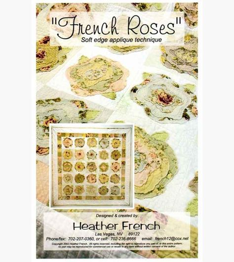 French Roses Pattern French Roses Quilt, Roses Quilt, French Roses, Quilt In A Day, Rose Quilt, Applique Quilt Patterns, French Rose, Applique Pattern, How To Finish A Quilt