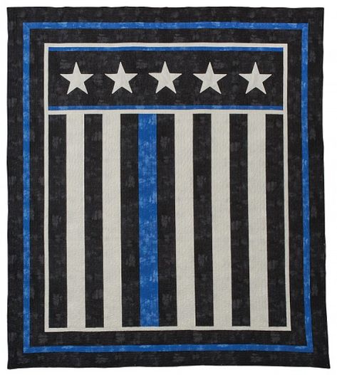 The Academy Quilt Pattern Download DP141128 Police Quilt, Patriotic Quilt Patterns, Flag Quilt Pattern, Freedom Quilt, Stripe Quilt Pattern, Stripes Quilt, Quilting 101, Heart Quilt Pattern, Police Flag