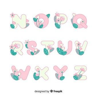 Flower alphabet floral alphabet Vectors, Photos and PSD files | Free Download Flower Typography, Alphabet Capital Letters, Alphabet Letters Images, Cute Alphabet, Typography Alphabet, Floral Alphabet, Flower Alphabet, Lettering Alphabet Fonts, Graphic Design Fonts