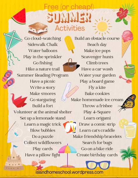 Free (or cheap!) activities to do with your kids in the summer! June Activities, Summer Boredom Busters, Summertime Activities, Free Summer Activities, Making Homemade Ice Cream, Travel Collage, Summer Play, School's Out For Summer, Summer Fun For Kids