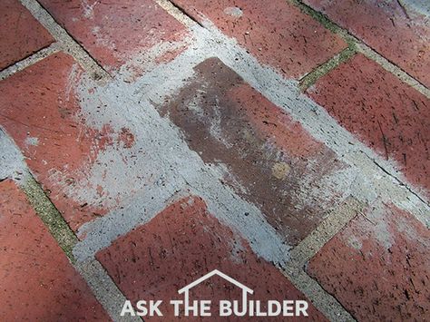 Cleaning mortar off bricks is a common problem. Brick mortar can be taken off bricks using an acid. Use care when cleaning brick on your project. Brick Patio Designs, Cleaning Brick, Mortar Repair, Patio Repair, Brick Paver Driveway, Brick Mailbox, Brick Repair, How To Clean Brick, Clean Concrete