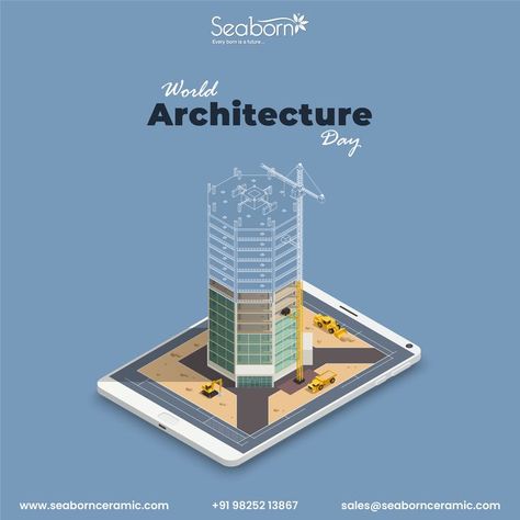 Learn to explore your creativity on World Architecture Day. #seabornceramic #WorldArchitectureDay #architectureday2022 #architecturaldesign #architecture #HappyWorldArchitectureDay #architecturelovers #wad2022 Architect Day Poster, World Architecture Day Poster, Architecture Day Poster, World Architecture Day, Architecture Day, Instagram Ads Design, Round House Plans, Ads Banner, Cafe Posters