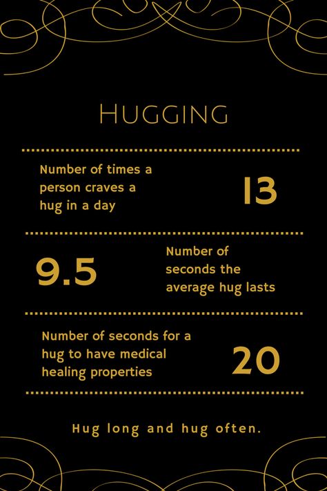 There is a saying by Virginia Satir, a respected family therapist which says, “We need four hugs a day for survival. We need eight hugs a day for maintenance. We need twelve hugs a day for growth.”... Hug Benefits, Hug Therapy, National Hugging Day, Virginia Satir, Hug Quotes, Family Therapist, Daily Inspiration Quotes, Healing Properties, Good Advice