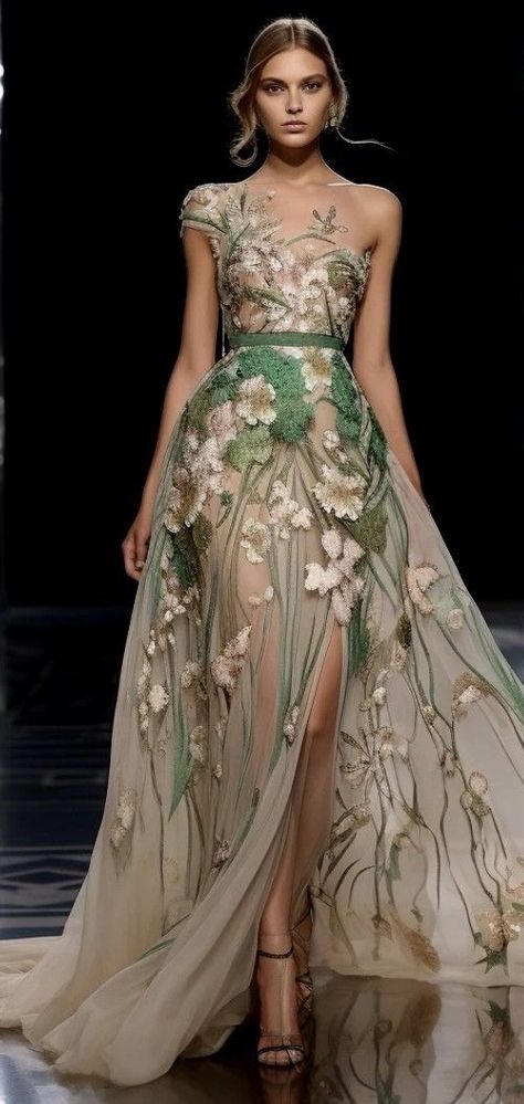 Flower Clothes, Brides Maid Gown, Bride Maids, Matric Farewell, Carpet Outfits, Bridgerton Inspired, Fashion Show Dresses, Fashion Fantasy, Amazing Dresses