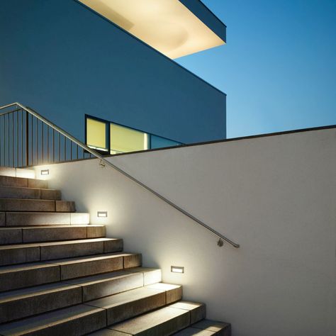 Stairways Ideas, Painted Staircase, Staircase Light, Deck Step, Stairway Wall, Deck Step Lights, Step Lights, Deck Steps, Outdoor Stair Lighting