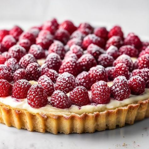 Raspberry Tart with Vanilla Pastry Cream Recipe - Instacart Rasberry Tart Recipes, Vanilla Pastry Cream Recipe, Vanilla Tart, Raspberry Tart Recipe, Cream Tarts, Vanilla Pastry Cream, Pastry Cream Recipe, Raspberry Tart, Tart Filling