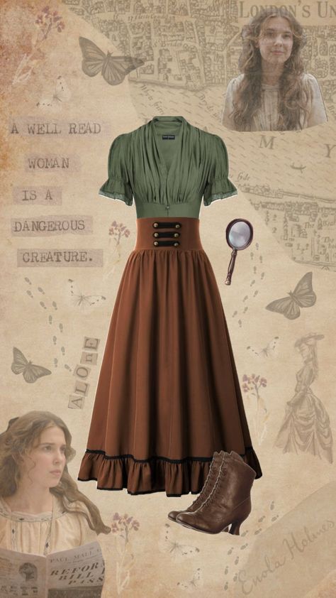 what i’d wear if i was in enola holmes!! #enolaholmes #enolaholmes2 #fitinspo #outfit #victorian Enola Holmes, Vintage Inspired Outfits, Dnd Characters, Yearbook, Fitness Inspo, Traditional Outfits, Vintage Inspired, Outfit Inspirations, Fashion Outfits