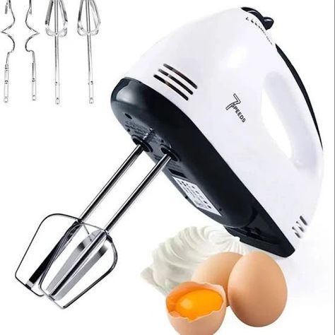 Electric Egg Beater Machine Hand Mixer Handheld Cake Egg Beater Cream Blender Cake Baking Tool ⬇️Shop from here: https://click.daraz.pk/e/_bd6gsSH Highlights: Egg Beater Machine Handheld Hand Mixer Egg Beater Cream Blender Cake Baking Tool Rated power: 180W Rated voltage: 220V Speed: 5 Type Slow or Fast Rated frequency: 50Hz Packing size: 19x7x15 cm Package: Machine with Equipped with 2 folk and 2 muddler for mixing different things. #eggbeater #kitchen #kitchenware #onlineshopping #shop... Hand Mixer Design, Smeg Hand Mixer, Smeg Mixer Cream, Handheld Blender, Electric Hand Mixer, Tool Shop, Egg Beaters, Hand Mixer, Baking Tools