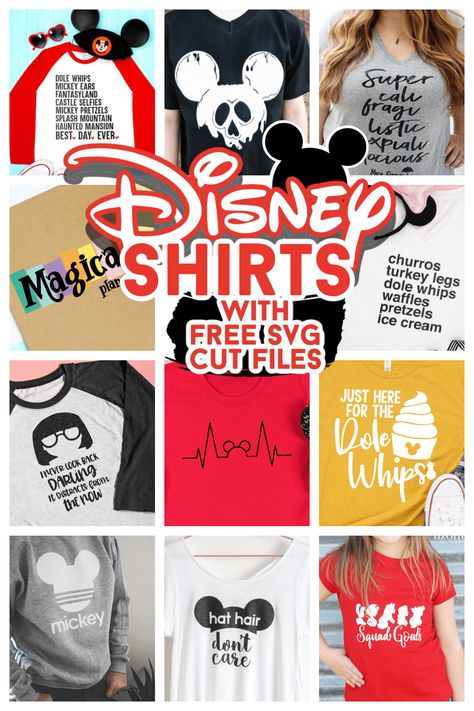 All free SVG cut files for the Disney fan! #disney #svg #cricut #silhouettecameo Disney Squad Goals Svg, Funny Shirt Ideas Vinyl, Cricut Disney Shirt Ideas Family, Funny Disney Svg, Disney Shirt Svg Free, Cricut Disney Shirt Ideas, Disney Cricut Shirts, Disney Svg Free Files, Disney Svg Files For Cricut