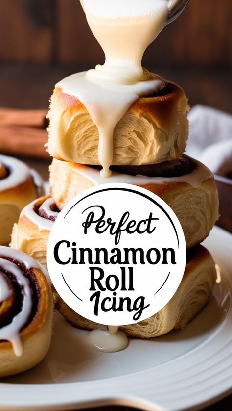 Find the perfect icing to complete your cinnamon rolls! Whether you’re into classic cream cheese or a simple vanilla glaze, these options will make every bite a delight. Learn how each icing enhances the flavor and texture of your rolls. Make your next batch of cinnamon rolls extra special with these tips! #CinnamonRolls #IcingPerfection #BakingIdeas #SweetTreats #HomemadeGoodness #DessertInspo #CinnamonRollIcing Best Icing For Cinnamon Rolls, Easy Icing For Cinnamon Rolls, Vanilla Glaze For Cinnamon Rolls, Glaze Icing For Cinnamon Rolls, Cinnamon Roll Glaze Recipe Easy, Sinful Cinnamon Rolls, Cream Cheese Glaze For Cinnamon Rolls, How To Make Icing For Cinnamon Rolls, Homemade Icing For Cinnamon Rolls