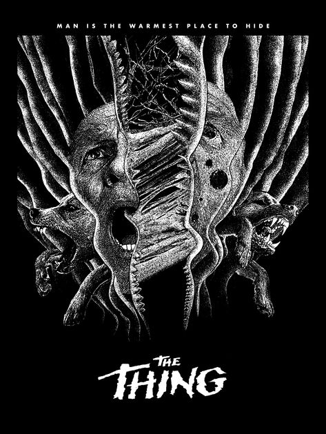 The Thing Tattoo John Carpenter's, The Thing, The Thing John Carpenter's, Occult Movies, The Thing Movie Poster, Hammer Horror Films Movie Posters, Hammer Horror Movie Posters, John Carpenter Movies, Creature Movie