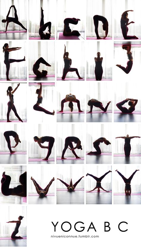 YOGA..BC!!! ..... ABC poses for Yogi .... from mivueniconnue.tumbir.com ..... I will try a few of these poses :) Yoga Alphabet Poses, Yoga Alphabet, Alphabet Yoga, Human Alphabet, Abc Yoga, Yoga Foto's, Yoga Kunst, Yoga Iyengar, Pose Yoga