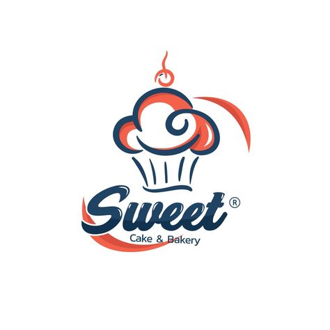 Logo Bakery Cake, Free Business Logo, Cupcake Logo, Cake Vector, Cake Logo Design, Bakery Cake, Beautiful Logos Design, Restaurant Logo, Cake Logo