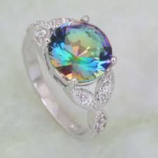 Mystic Fire Topaz, Rainbow Ring, Rainbow Topaz, Mystic Topaz Ring, Purple Rainbow, Topaz Engagement Ring, Topaz Jewelry, Mystic Topaz, Stunning Jewellery