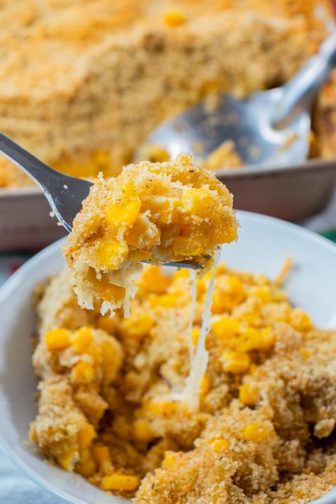 Swiss Corn Casserole | 12 Tomatoes Swiss Corn Bake, Corn Bake, Cheese Corn Casserole, Cheese Corn, Baked Corn, Corn Casserole, Cheese Casserole, 12 Tomatoes, Best Side Dishes