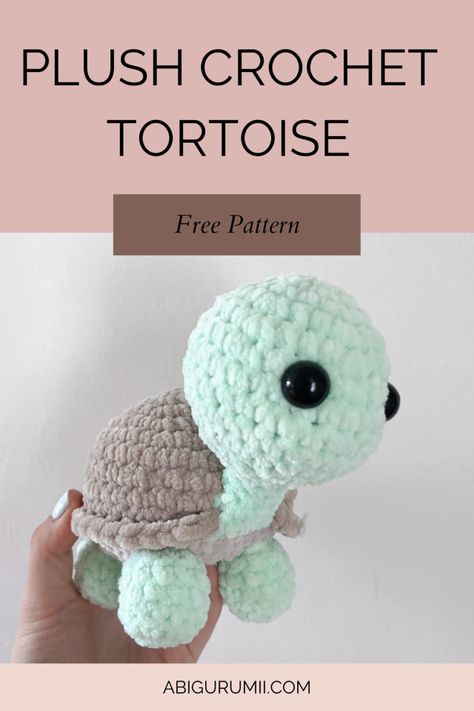 Plush Tortoise Free Crochet Pattern! – Abigurumii Crochet Turtle Pattern Free, Crocheted Stuffed Animals, Crochet Turtle Pattern, Crochet Turtle, Pola Amigurumi, Crochet Animals Free Patterns, Turtle Pattern, Crochet Amigurumi Free Patterns, Crochet Amigurumi Free