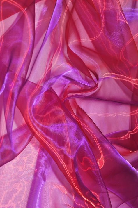 Red Magenta Aesthetic, Syrah Color Aesthetic, Flamboyant Aesthetic, Fuchsia Aesthetic, Clothing Fabric Patterns, Magenta Fashion, Magenta Fabric, Pink Vibes, Organza Fabric