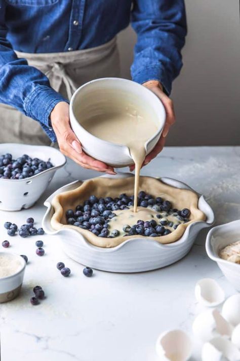 Blueberry Custard Crumble Pie - The Kitchen McCabe Blueberry Custard Crumble Pie, Creamy Blueberry Pie, Blueberry Custard Tart, Sour Cream Blueberry Pie, Blackberry Custard Pie, Blueberry Cream Pie Recipe, Berry Custard Pie, Berry Crumble Pie, Blueberry Slab Pie