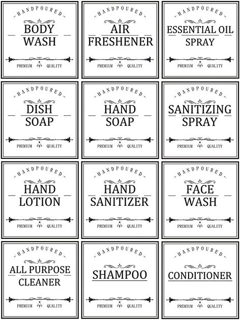 Cleaning Labels, Labels For Bottles, Apothecary Kitchen, Bottle Decals, Glass Soap Dispenser, Organizing Labels, Soap Labels, Labels Printables Free, Hand Soap Dispenser