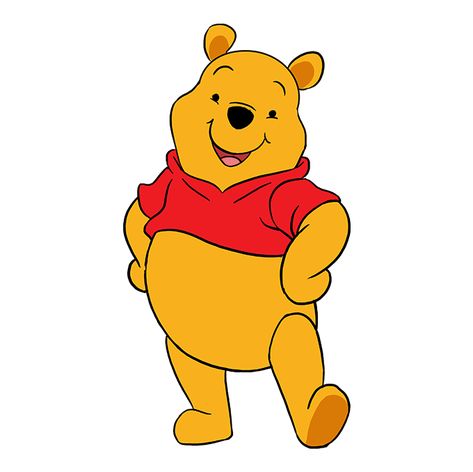 How to Draw Winnie the Pooh: Step 10 Poo Cartoon Drawing, Cartoon Easy Drawings, Draw Winnie The Pooh, Draw Bear, Winnie Poo, Pooh Cartoon, Winnie The Pooh Drawing, Pooh Winnie, Winnie The Pooh Cartoon