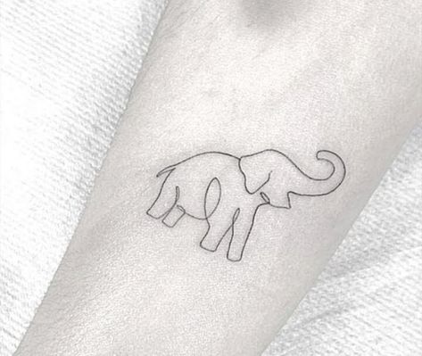 Minimalist Elephant Tattoo Simple, Single Line Elephant Tattoo, Elephant Fine Line Tattoo, Elephant Line Tattoo, Dravidian Art, Thai Elephant Tattoo, Fine Line Elephant Tattoo, Thailand Tattoo Ideas, Line Art Elephant