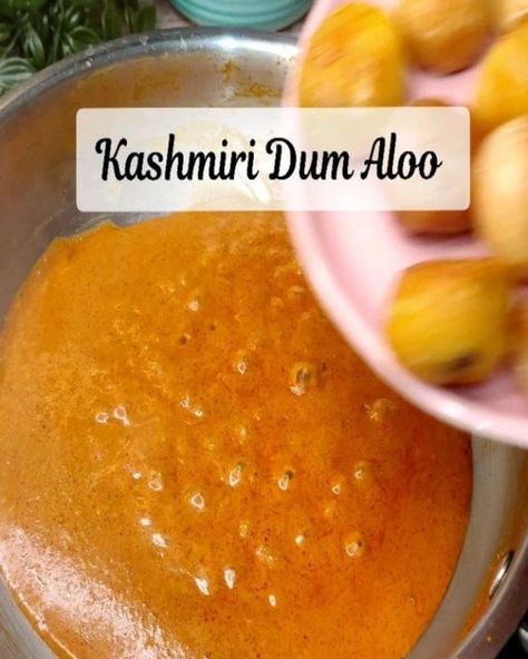 Healthy food channel on Instagram: "Kashmiri Dum Aloo Recipe Save for later... Ingredients . Baby potatoes-10-12 . Cumin seed-1 tsp . Coriander seeds-1tsp . Fennel seeds-1tsp . Cloves 1-2 . Cardamom 1-2 . Cinnamon-1 inch . Black pepper corn-2-3 . Curd -1/2 cup . Kashmiri red chili powder -2 tbsp . Salt-1 tbsp . Cashew paste - 1 tbsp . Kasuri methi-1tsp . Coriander leaves Follow for more such amazing recipes daily 😍 ❤️ Follow - @healthyfood__channel #kashmiridumaloo #dumaloo #dumal Kashmiri Dum Aloo, Dum Aloo Recipe, Dum Aloo, Aloo Recipe, Aloo Recipes, Indian Cooking Recipes, Tasty Vegetarian Recipes, Food Channel, Persian Food