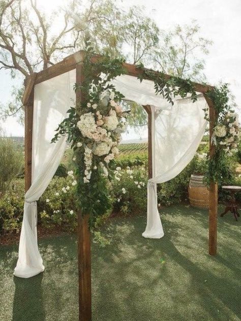 Diy Wedding Arch, Backyard Wedding Ceremony, Rustic Summer Wedding, Wedding Setup, Wedding Arch Rustic, Wedding Ceremony Ideas, Gazebo Wedding, Wedding Ceremony Arch, Wedding Arbour