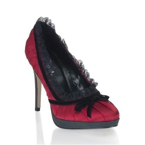 Gothic Shoes, Pleaser Shoes, Satin Heels, Satin Pumps, New Rock, Gothic Wedding, Red High, Dress Shoes Womens, Pump Dress