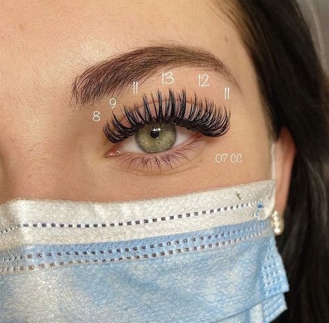 Open Eye Look Lash Extensions, Different Styles Of Eyelash Extensions, Eyelash Pattern Lashes, Eyelashes Hair By Hair, Open Lash Extensions, Volume Wet Look Lashes, Lash Maps For Big Eyes, Lash Mapping Open Eye, 0.07 Lash Extensions