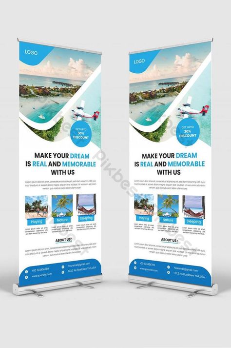 Travel Agency Roll Up Banner, Travel Roll Up Banner, Pull Up Banner Design, Pull Up Banner, Rollup Banner Design, Travel Flyer, Roll Banner, Roll Up Design, 8 Mart