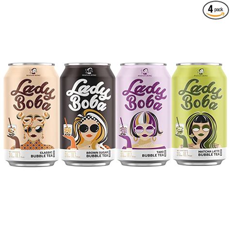 Lady Boba 4 Cans. Milk Bubble Tea with Boba Pearls in a Can (10.7oz/can) Taro Bubble Tea, Kit Kat Flavors, Bubble Tea Flavors, Camping Hacks Food, Boba Pearls, Ready To Drink, Bubble Milk Tea, Tea Gift Sets, Tea Tasting