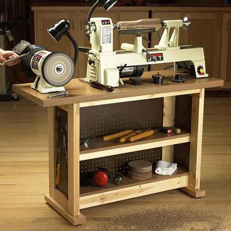 Diy Lathe, Woodworking Bench Plans, Tool Stand, Wood Turning Lathe, Wood Store, Wood Magazine, Lathe Projects, Wood Turning Projects, Woodworking Plan