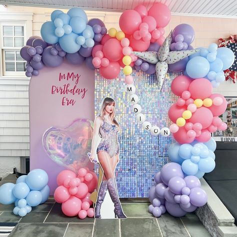 Taylor Swift Birthday Backdrop, Taylor Swift Photo Backdrop, Taylor Swift Backdrop, Sparkly Backdrop, Colorful Balloon Arch, Eras Tour Party, Taylor Swift Birthday Party, Taylor Swift Birthday Party Ideas, Swift Party