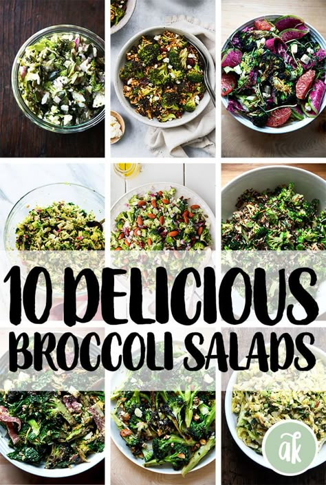 Raw Broccoli Salad Recipes, Greens And Grains Salad, Charred Broccoli Salad, Broccoli Salad Ideas, Broccoli Salad Recipes Healthy, Recipe Broccoli Salad, Broccoli Raw Recipes, Broccoli Recipes Salad, Salad Recipes Broccoli