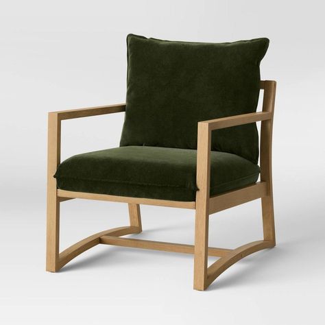 Higgins Sling Arm Chair Olive Velvet - Threshold™ : Target