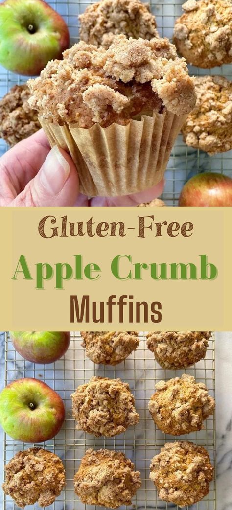 Gluten-Free Apple Crumb Muffins – healthyGFfamily.com Apple Crumb Muffins, Gluten Free Apple Muffins, Gluten Free Apple Crumble, Gf Muffins, Apple Crumble Muffins, Pulp Recipes, Fluffy Muffins, Gluten Free Apple, Crumb Muffins