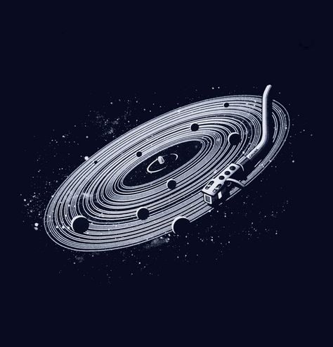 Space Music Tattoo, Dj Art Design, Turntable Tattoo, Songs Tattoo, Dj Illustration, Tattoo Music, Dj Art, Music Tattoo Designs, Music Drawings