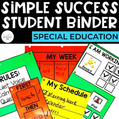 Student Binder | Binder Schedule | Inclusion Visual Supports | Special Education Before School Routine, Success Student, Token Boards, Reminder Board, Student Binders, Classroom Schedule, Token Board, Visual Supports, Visual Schedules