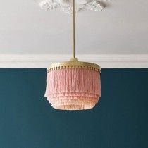 Fringe Pendant Light, Pink Pendant Light, Yellow Pendant Light, Light Fringe, Lighting Scheme, Accent Lights, Pink Chandelier, Diy Pendant Light, Lighting Tips