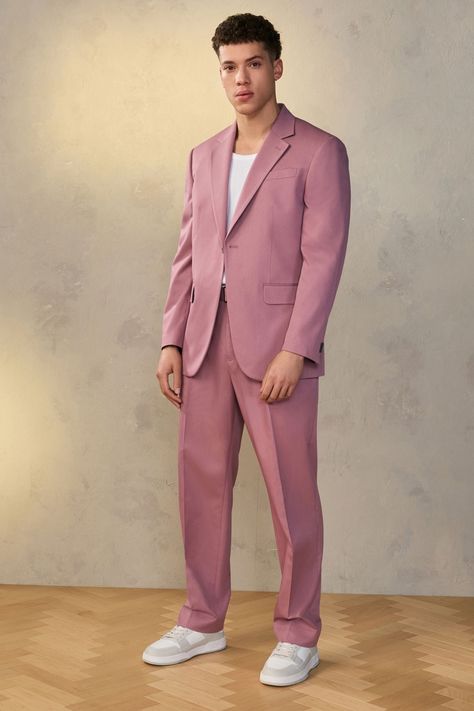 Buy Pink Relaxed Fit EDIT Slouchy Style Suit Jacket from the Next UK online shop Pink Suit Men, Suit Man, Blazer Pink, Slouchy Style, Pink Suit, Pink Men, Suit Trousers, Suit Style, Swimwear Shorts