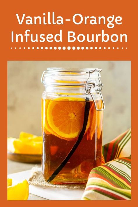 Have you ever tried an infused alcohol recipe? This vanilla bean orange infused bourbon is simple to put together and makes the best holiday cocktails. #infusedalcoholrecipes #infusedalcohol #cocktailrecipes #bourboncocktails #holidaycocktails #bourbondrinks #orangebourbon #holidayrecipes Infused Alcohol Recipes, Infused Alcohol, Homemade Liqueur Recipes, Infused Bourbon, Infused Liquors, Bubble Recipe, Bourbon Recipes, Homemade Alcohol, Whiskey Recipes