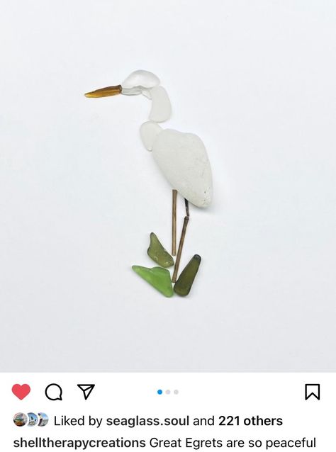 Seaglass Birds On A Branch, Sea Glass Art Diy How To Make, Sea Glass Art Birds, Sea Glass Flamingo, Seaglass Pictures Diy, Sea Glass Animals, Sea Glass Pictures Ideas, Seaglass Animals, Sea Glass Crafts Diy