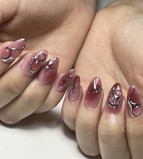 Space Nail Designs, Tokyo Nails, Cheetah Print Nails, Kutek Disney, Maroon Nails, Hello Nails, Hippie Nails, Stylish Nails Designs, Grunge Nails