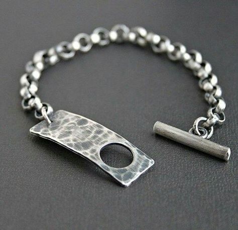 Silver Chain For Men, Trending Bracelets, Metal Clay Jewelry, Jewelry Clasps, Silver Chain Bracelet, Sterling Silver Mens, Toggle Clasp, Silver Man, Metal Jewelry