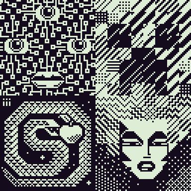 Pixel Art Ideas Pixel Art Monochrome, 1bit Pixel Art, 1 Bit Pixel Art, Pixel Art Black And White, Black And White Pixel Art, Pcb Art, Pixel Life, Retro Games Poster, Piskel Art