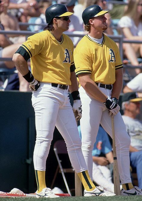 Mark McGwire and Jose Canseco Bash Brothers, Rich Things, Mlb Fashion, Baseball Legends, Jose Canseco, Mark Mcgwire, Oakland A’s, Baseball Stuff, Baseball Guys