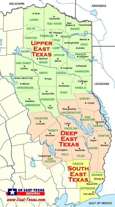 Map of East Texas counties and cities Longview Texas, Texas Roadtrip, Bridge City, Texas Map, Texas City, State Of Texas, San Jacinto, Texas History, East Texas